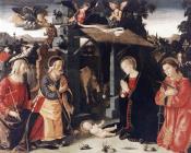 安东尼亚佐 罗马诺 : Nativity with Sts Lawrence and Andrew